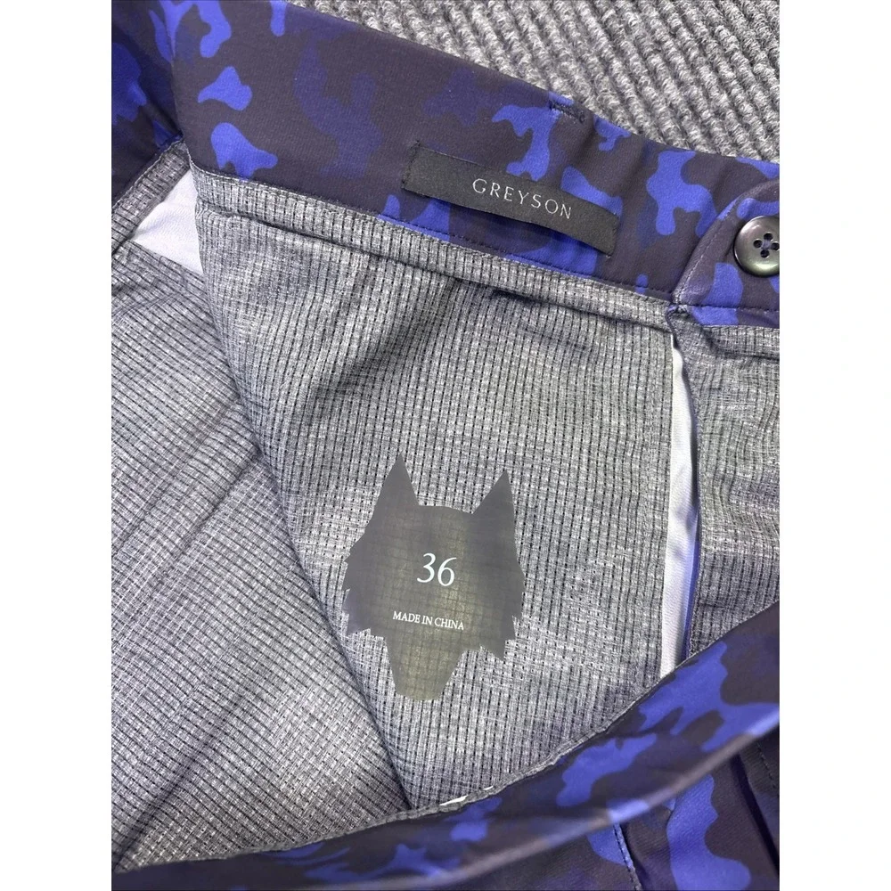 GREYSON shorts Men 36 MONTAUK purple blue camo PERFORMANCE GOLF 10'' STRETCH nwt